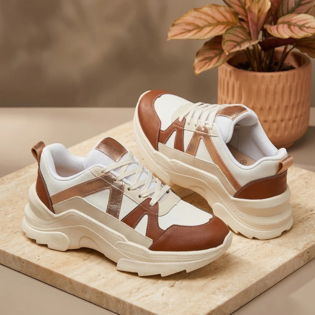 Tênis Feminino Plataforma Tratorada, Conforto e Elegância