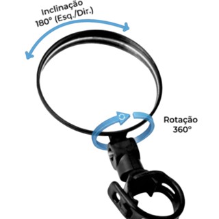 RETROVISOR BIKE ESPELHO CONVEXO ROTAÇÃO 360 GRAUS COM ABRACADEIRA em Oferta na Shopee