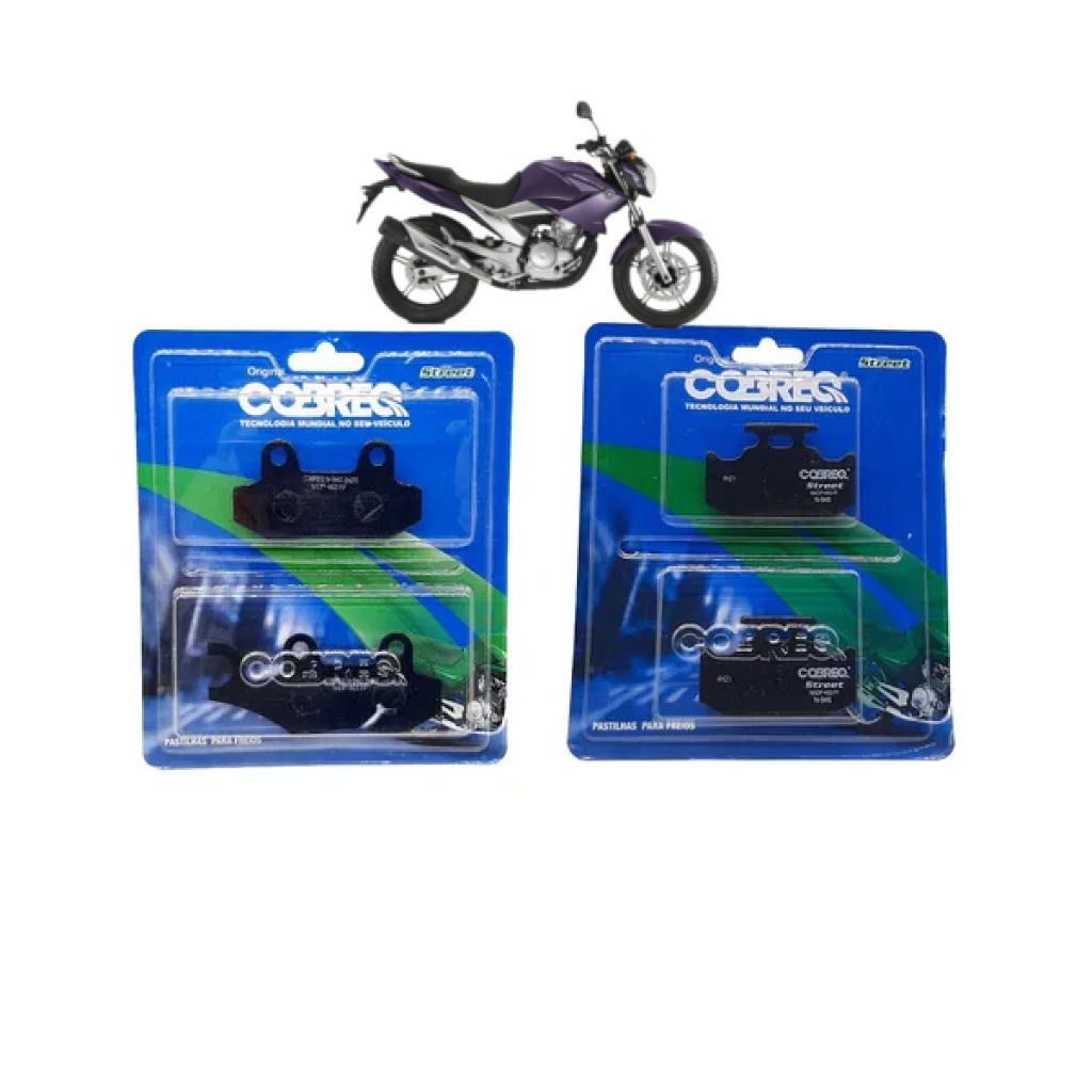 Kit Pastilha Freio Dianteira Traseira Fazer 250 2011 Cobreq