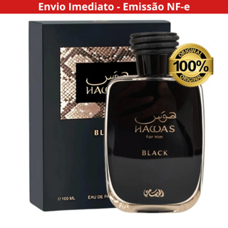 Perfume Hawas Black Rasasi 100ml Árabe Masculino em Oferta na Shopee
