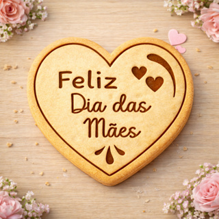 Cortador Marcador 3D Coração Feliz Dia das Mães Biscoito Cookie Pasta Americana Confeitaria em Oferta na Shopee