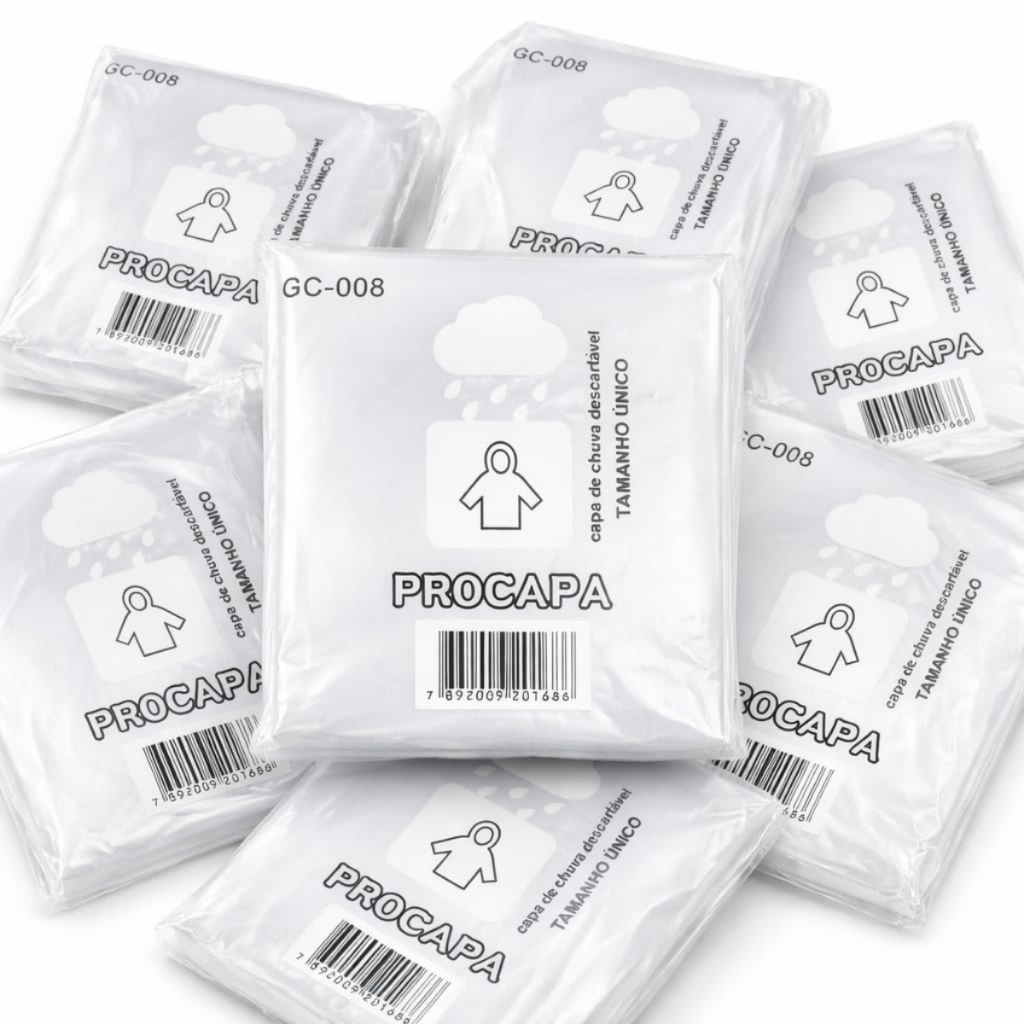 Kit 10 Capas de Chuva Transparente Descartável Adulto Plástico Impermeável Eventos Viagem