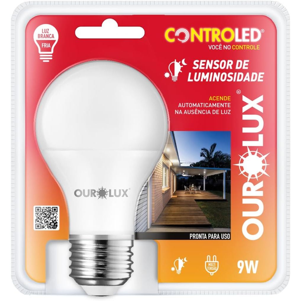 Lâmpada Inteligente Sensor Luminosidade 6500k 9w Bulbo E27 Cor Da Luz Branco-frio 127/220v