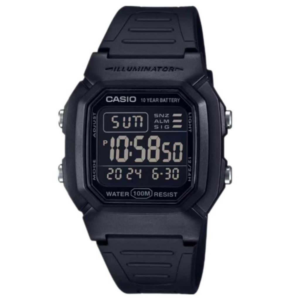 RELÓGIO CASIO MASCULINO DIGITAL NEGATIVO W-800H-1BVDF