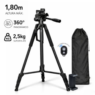 Tripé 1,80m Universal Câmera Canon Nikon Sony Suporte para Celular até 2,5kg Bolsa para Transporte em Oferta na Shopee