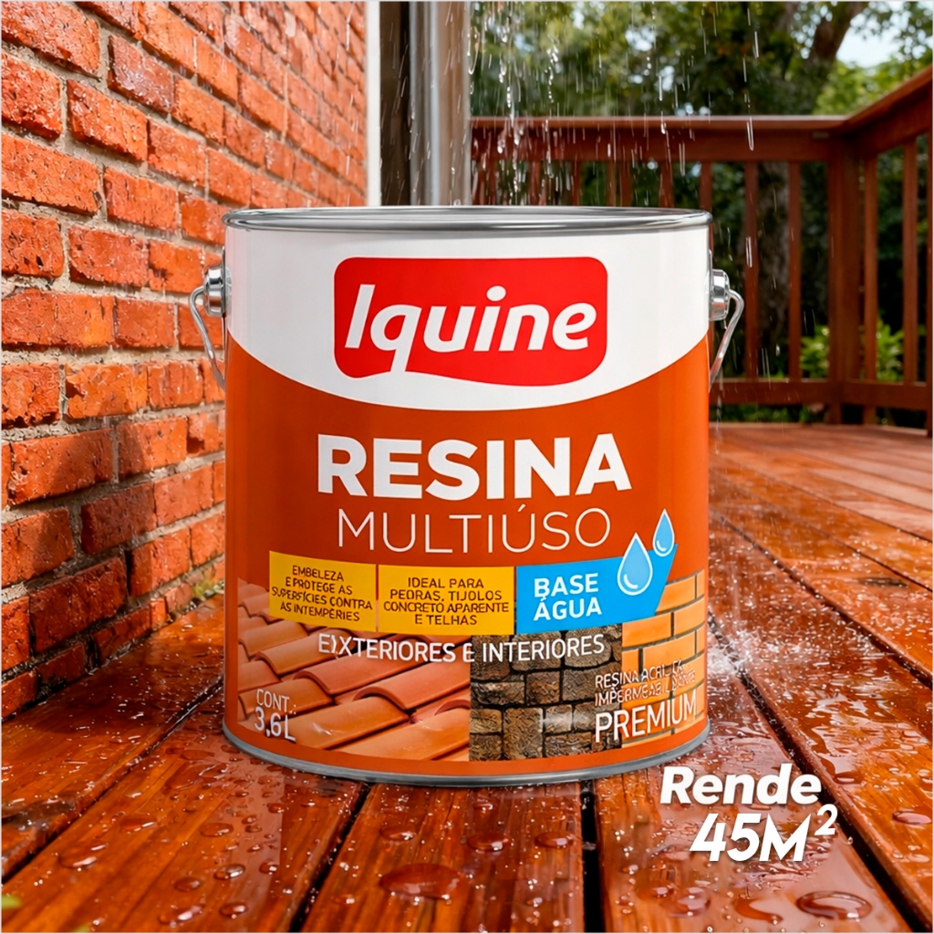 Resina Acrílica Brilhante Multiuso 3,6lt Impermeabilizante Protege Premium Telhado Parede Tijolo