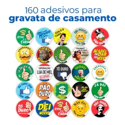 Adesivos Divertidos Hora da Gravata Noivo Casamento Lua de Mel 4x4cm
