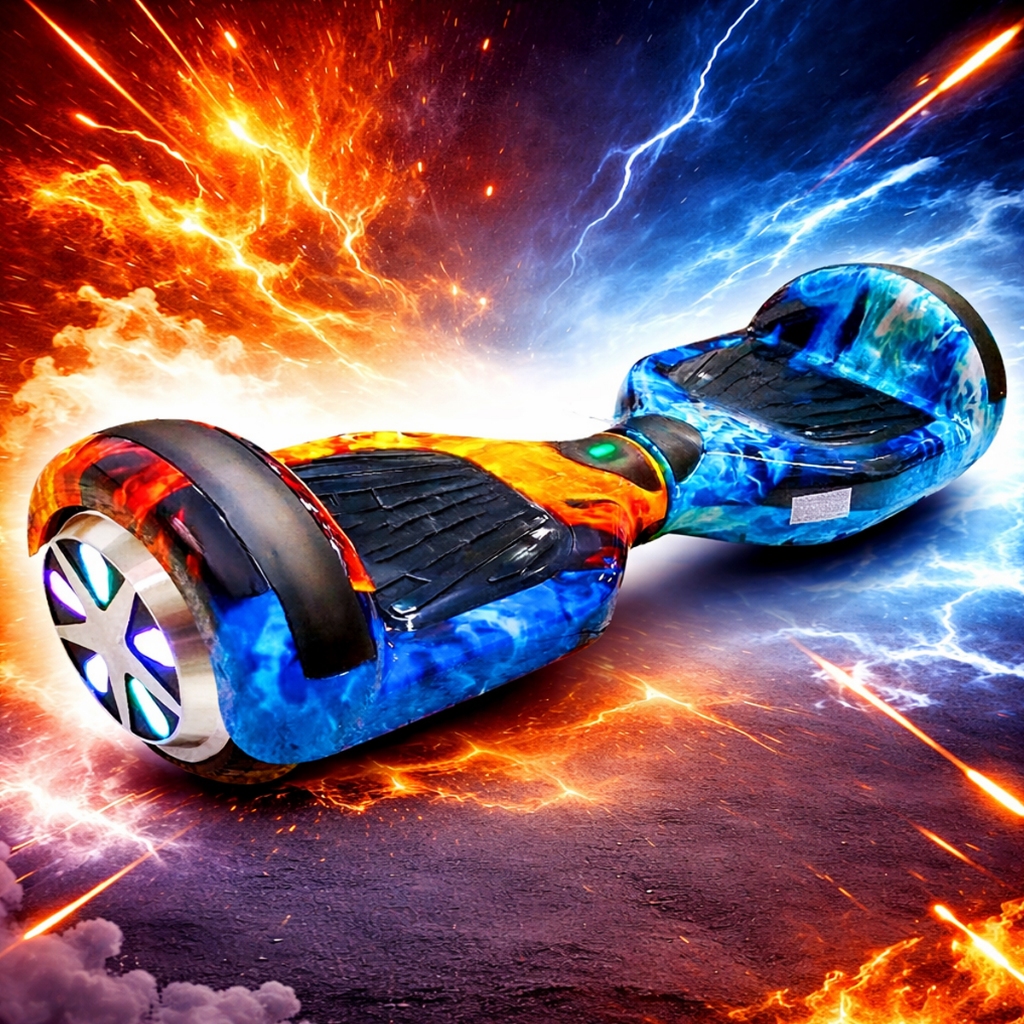 Hoverboard Skate Eletrico Infantil 6 Polegadas Recarregavel Led Com Bluetooth Overboard Gelo Fogo