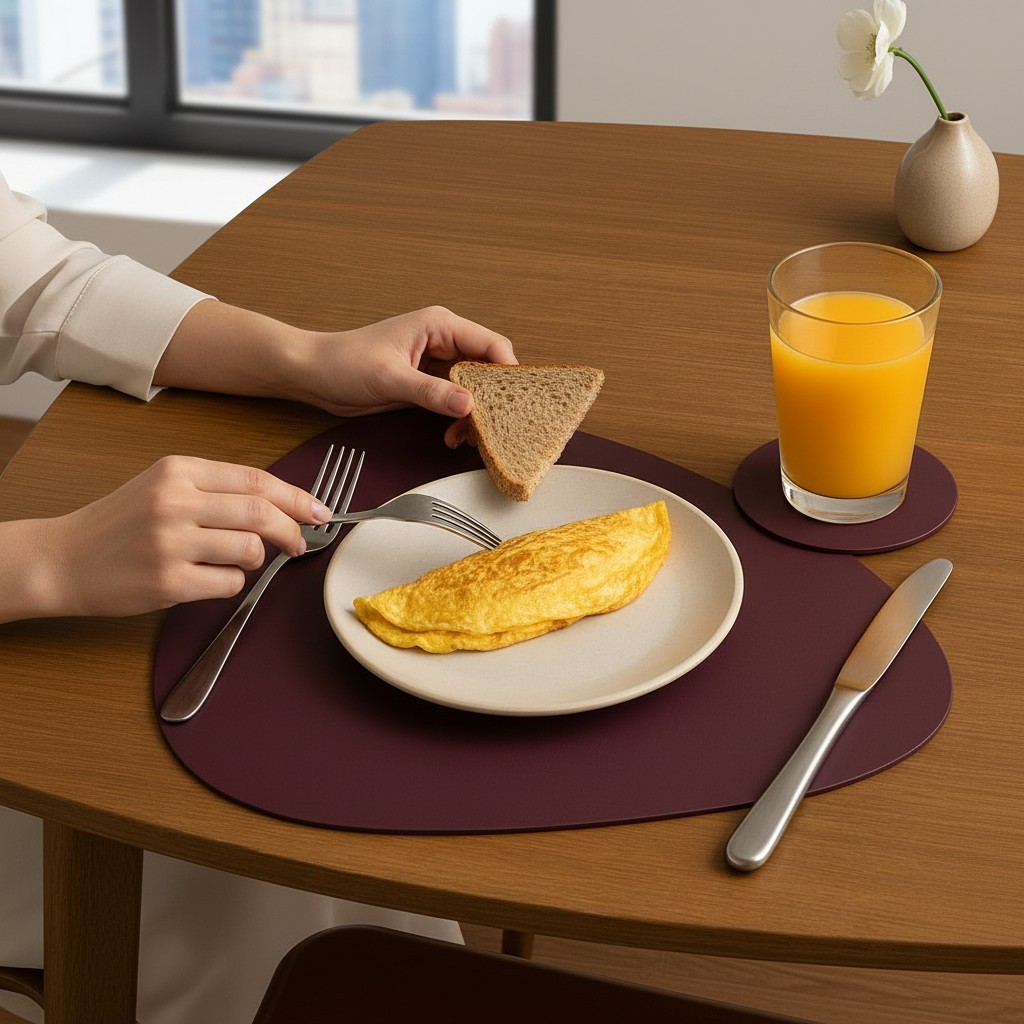 Kits de Jogo americano souplast para mesa em couro 40x30cm + porta copos Brinde 2 , 4, 6 ou 8 pçs