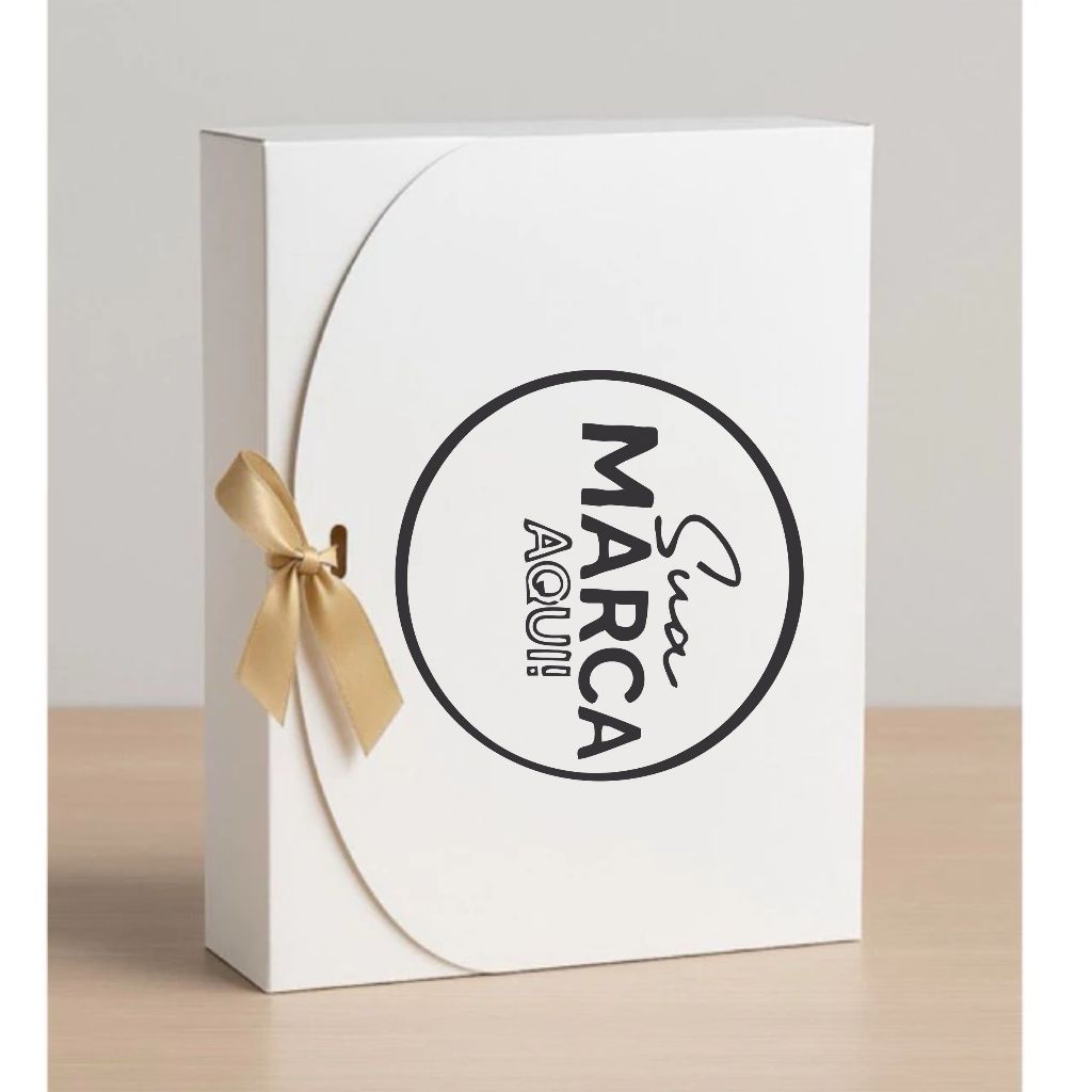 CAIXA PERSONALIZADA 50 unidades TANANHO 19X18X5CM branca ou parda