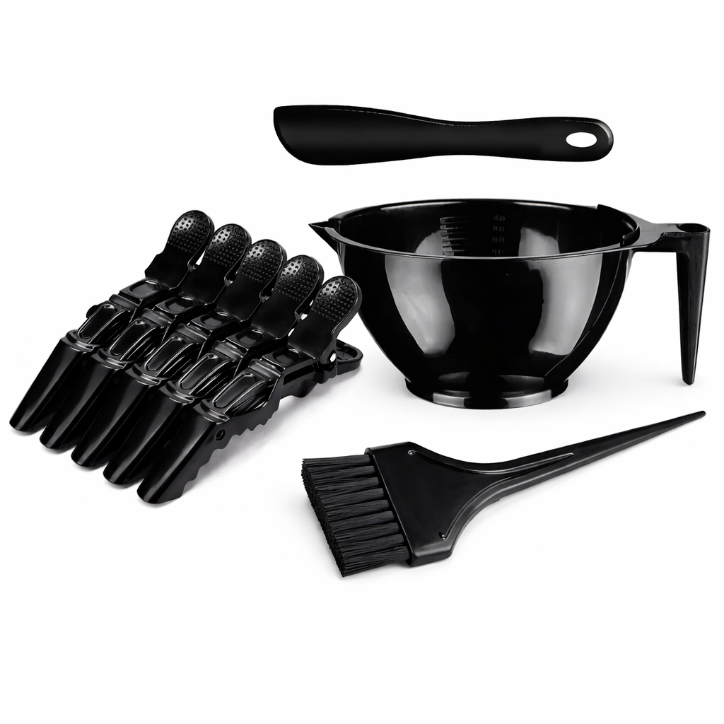 Kit Cumbuca Com Pote Medidor + Pincel + Espatula E 6 Presilhas Crocodilo