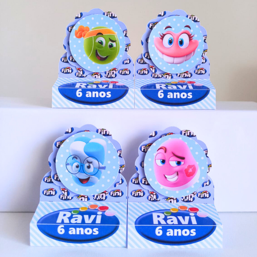 Porta Bis Duplo Fini Menino Azul 3D Personalizados /Lembrancinha de Festa /Aniversário / Batizado / Chá