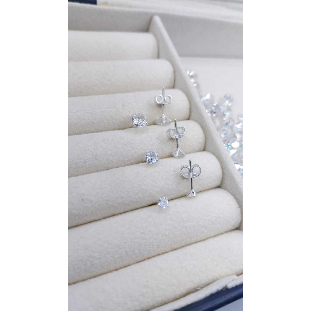 brincos trio redondo tarraxa 3,4,5 mm Prata 925  brilho luz elegancia charme beleza brincos trio