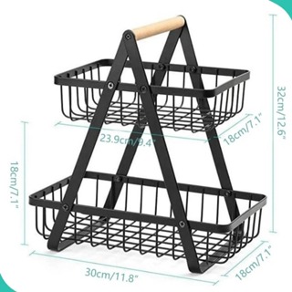 Fruteira de Mesa 2/3 Andares Cesto Multiuso Cesta De Metal Organizador Para Casa Cozinha em Oferta na Shopee