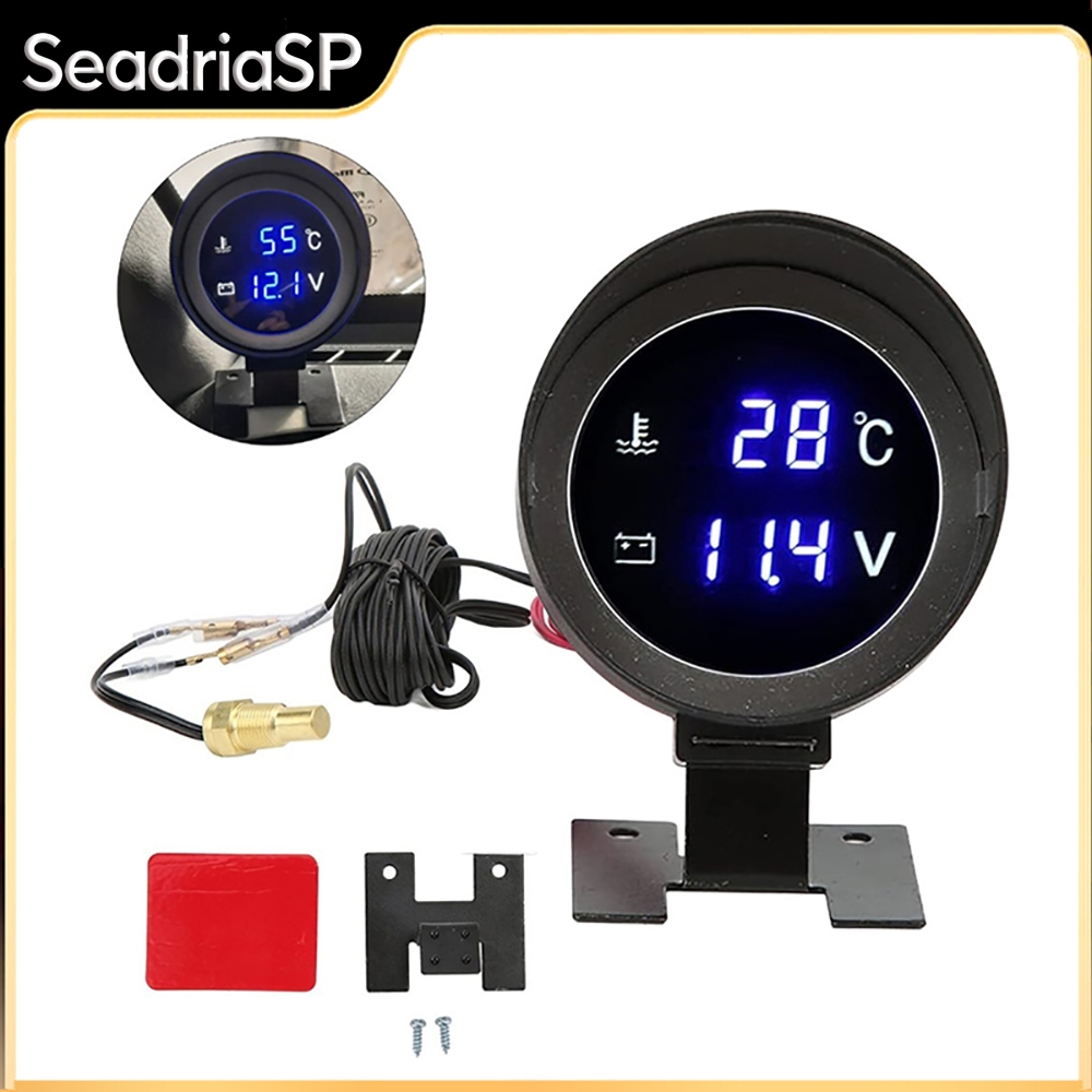Voltímetro E Marcador De Temperatura Automotivo Universal