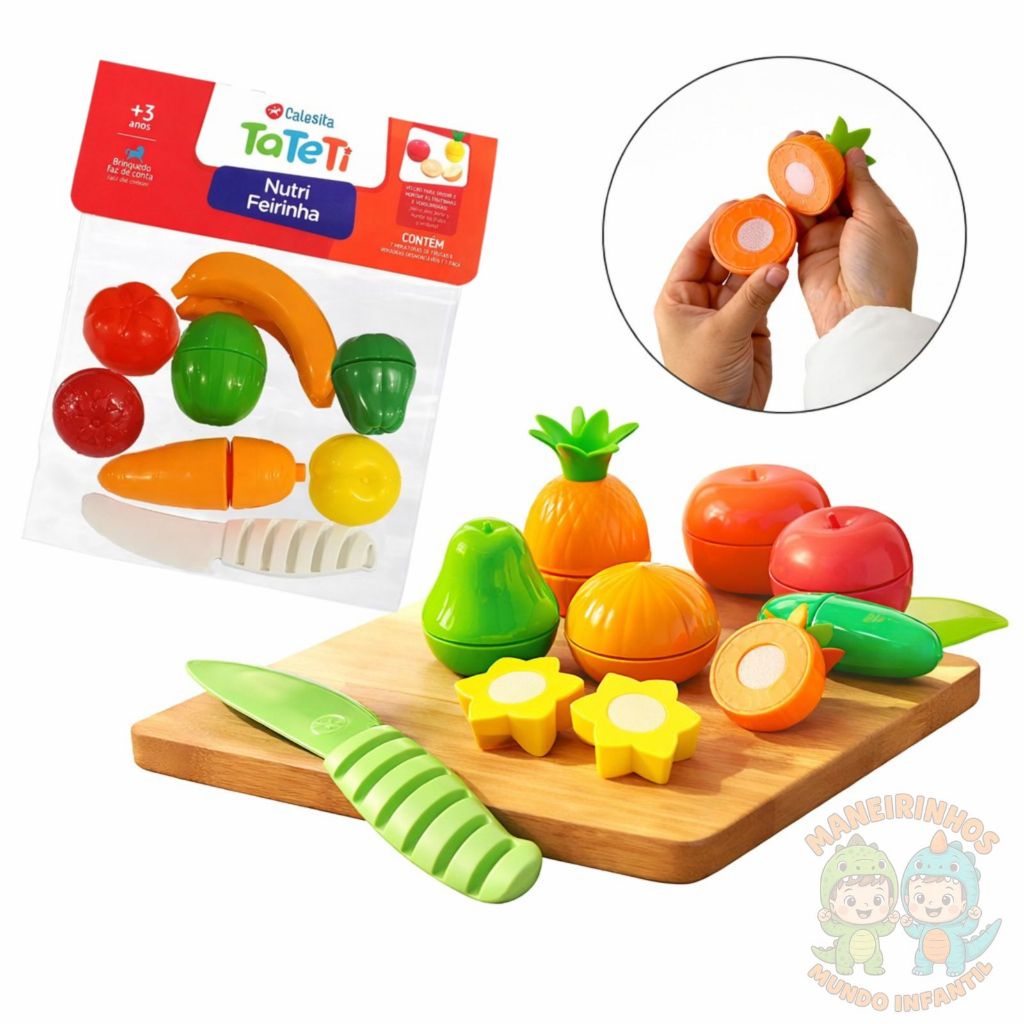 Kit Frutas PREMIUM com Velcro Nutri Feirinha - Tateti alta qualidade original -educativo pedagogico VERDURAS - 302