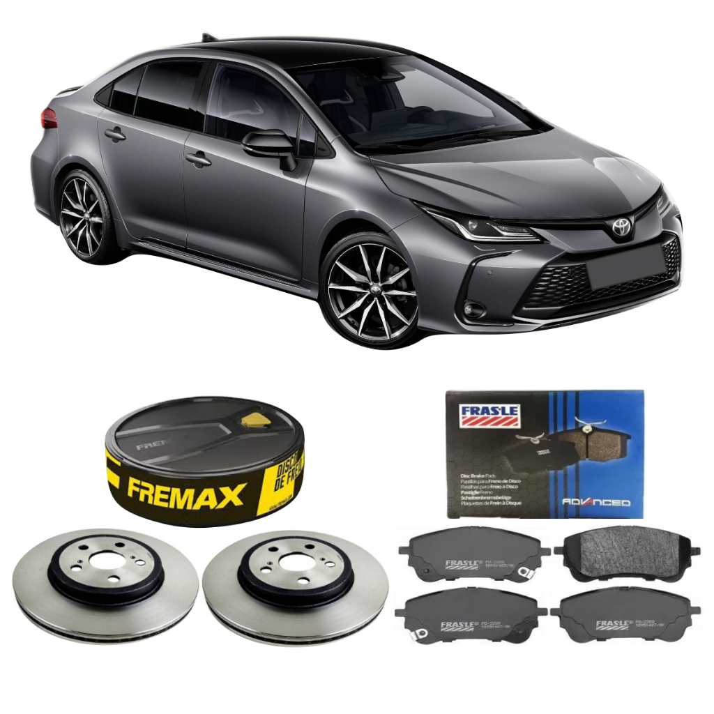 Kit De Disco De Freio Fremax + Pastilha Frasle Dianteira Corolla 1.8 2.0 2020 A 2026