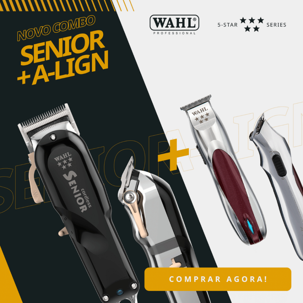 Kit Wahl | Combo Senior + A-Lign Cordless Bivolt + Base Carregadora Power Station | Profissional