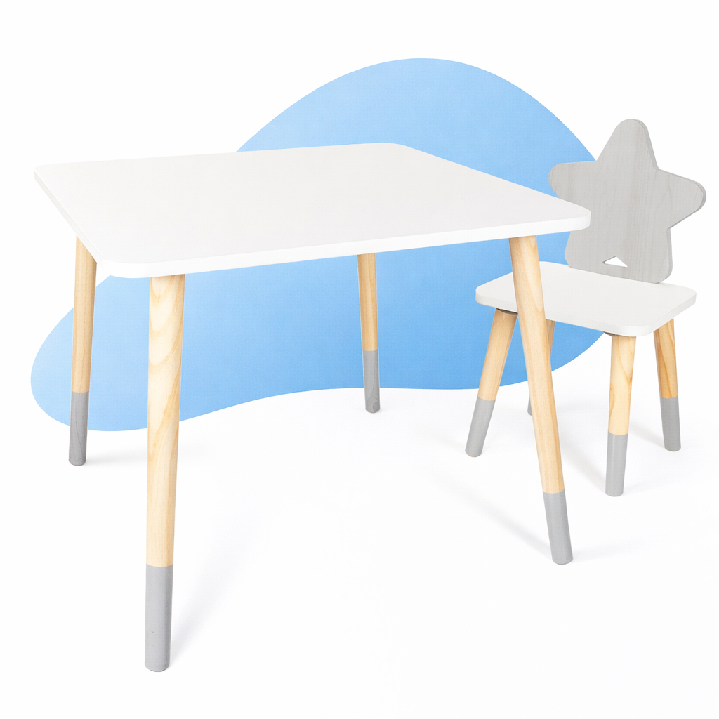 Mesa Cadeira Infantil Estrela Madeira Brinquedo Pedagógico Mobiliário Quarto Montessori Criança Kit Livro Educativo