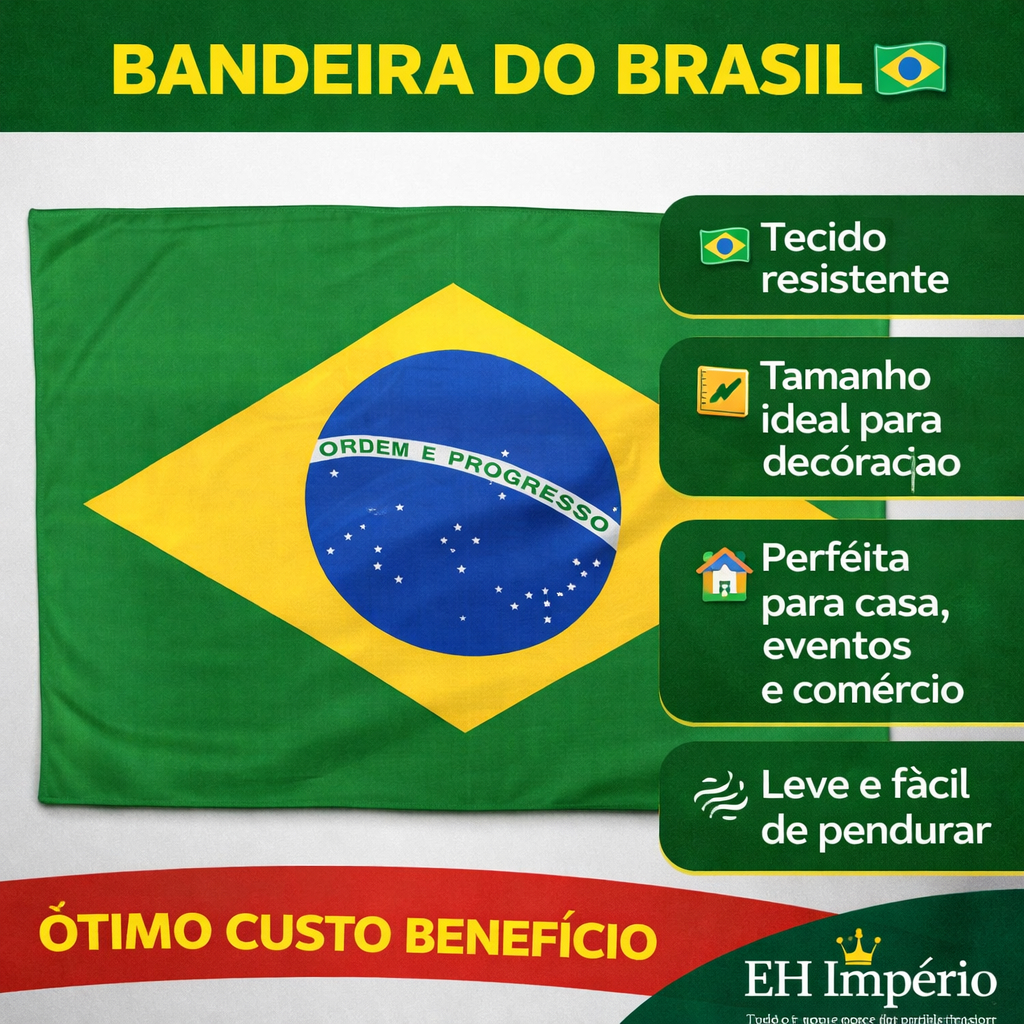 🔥Bandeira Brasil 1,80x1,00 🇧🇷| MAIS VENDIDA |Decoração + Torcida (Somente Tecido)| Estoque Limitado| ENVIO RÁPIDO