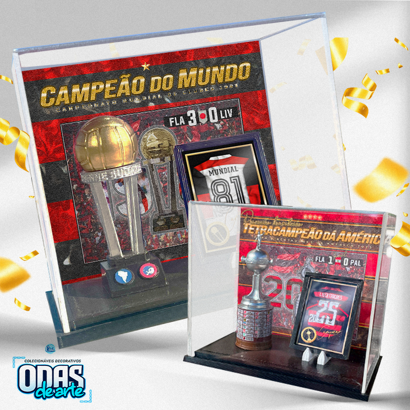 Miniatura Troféu - Conquistas "FLA" Rubro-Negra (Colecione!)