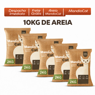 Kit 5 Areia Sanitária De Mandioca Granulado Para Gatos Biodegradável MAIS BARATA em Oferta na Shopee