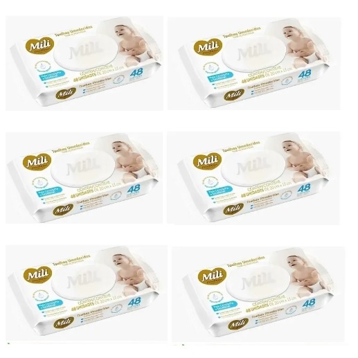 Kit 6 Toalhinha Umedecida Love&Care com 48 Unidades - Mili