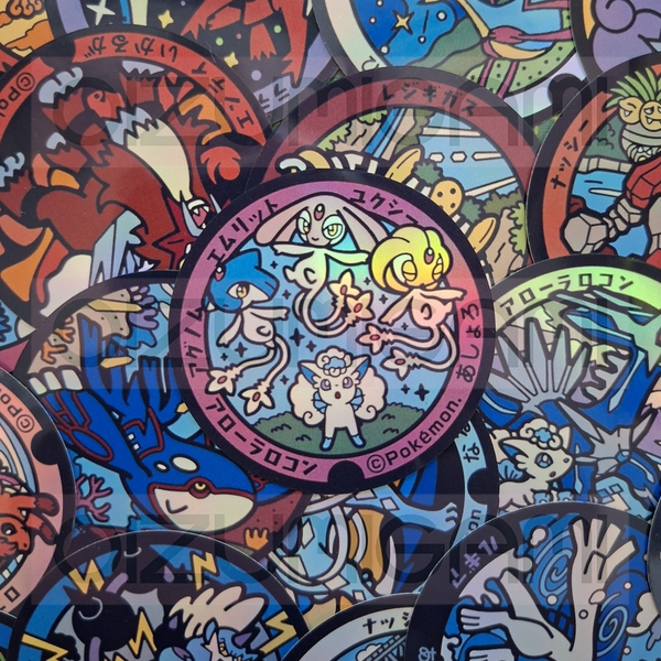 Adesivos Pokémons Lendários - Vinil Adesivo Prata Holográfico - Pacote com 18 Unidades