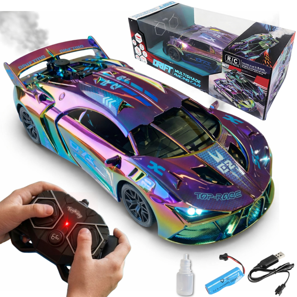 Carrinho Controle Remoto Recarregavel Solta Fumaça Luz Hyper em Oferta na Shopee