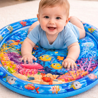 Tapete Sensorial Infantil Inflavel e com Agua Bebe Tummy Time Sensorial Menino Menina Uni…