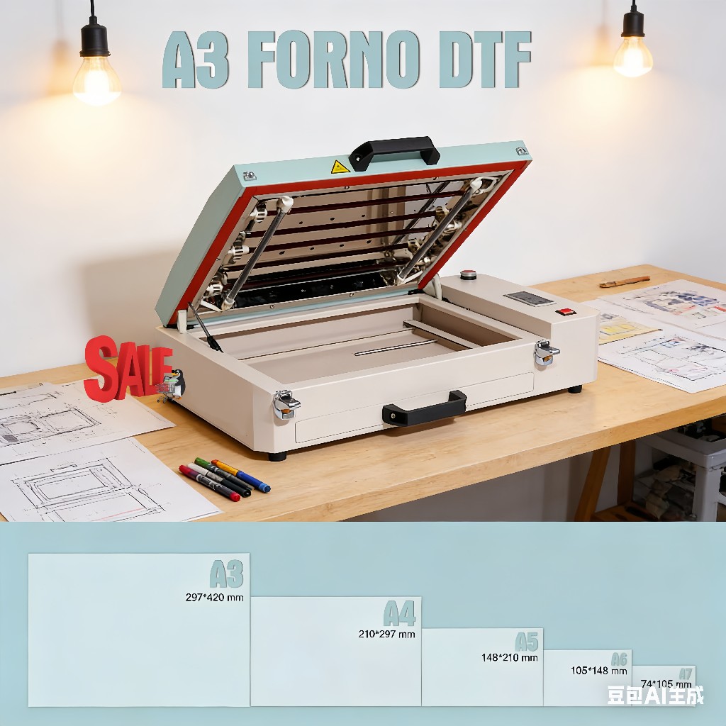 Horno DTF Mecolour para Curado de Polvo Poliamida Transfer A3/A4/A5 Prensa Térmica 110V/220V