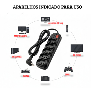Filtro de Linha Extensão de 5 Tomadas Tripla Pluq 90° em Oferta na Shopee