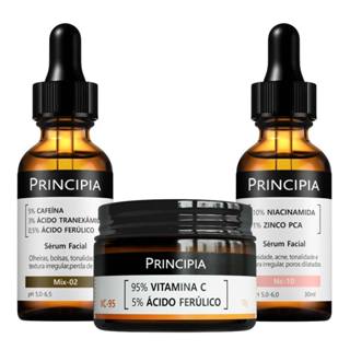 Principia Kit Anti-Manchas e Anti-Olheiras c/ Vitamina VC-95 + Sérum Mix-02 + Sérum Niacinamida NC-10 em Oferta na Shopee