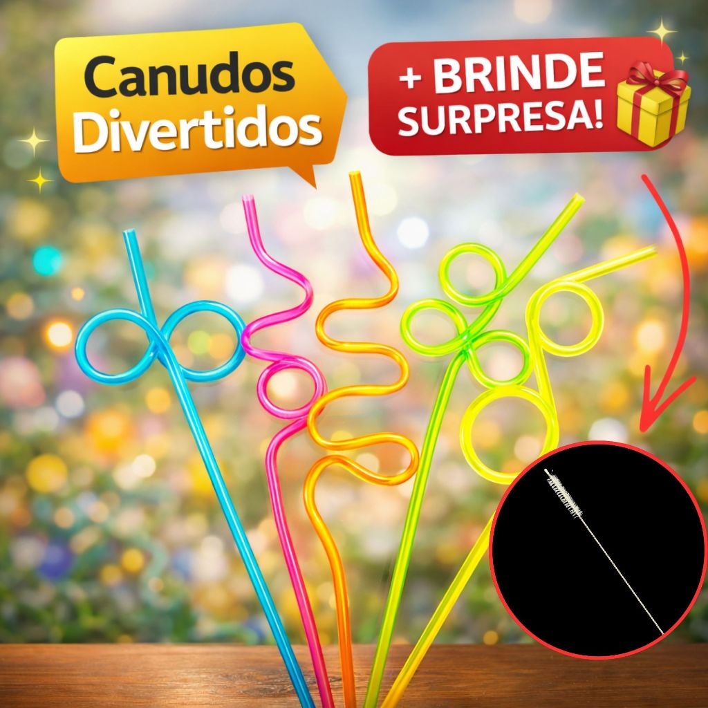 Kit 5~30 Canudinhos Canudo Colorido Espiral de plástico drink coquetel FESTA, EVENTO, ANIVERSÁRIO