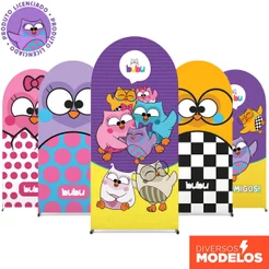 Painel Romano Bubu e as Corujinhas Decoração Festa Infantil 2x1m Veste Fácil Sublimado - Licenciado
