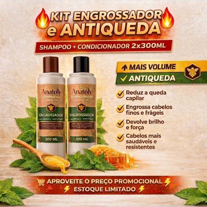 Kit Engrossador Anatoly Shampoo 300ml + Condicionador 300ml