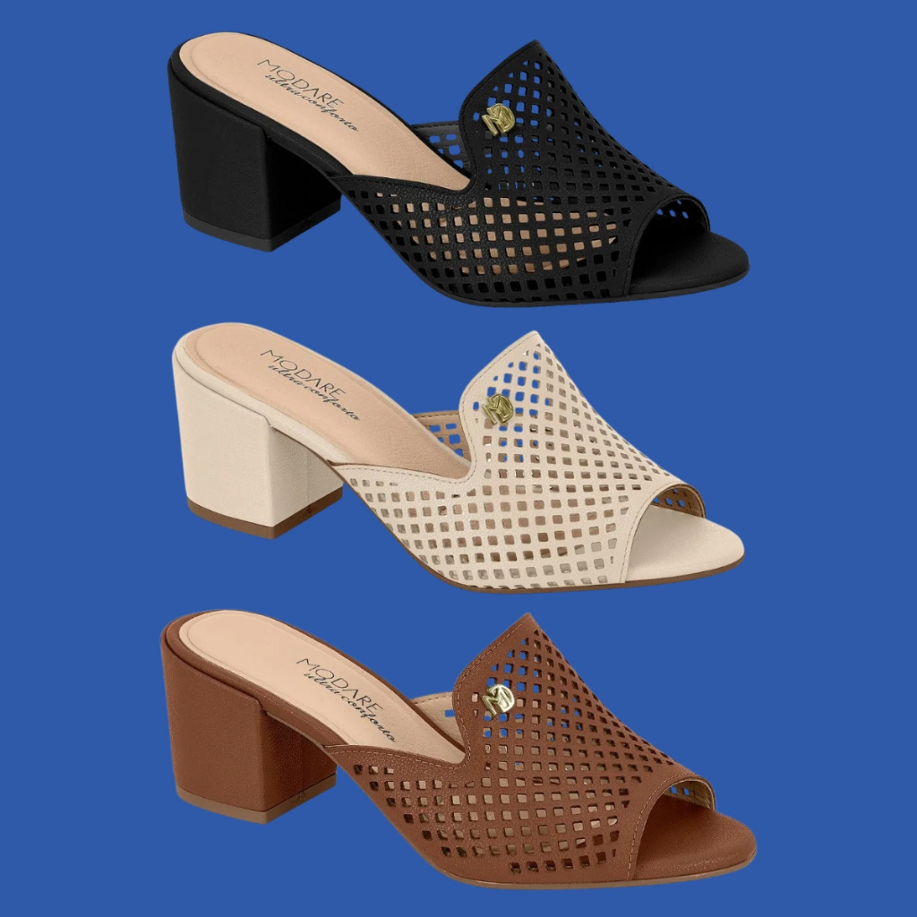 Tamanco Feminino Modare Salto Bloco Baixo com Palmilha Ultraconforto 7109.475