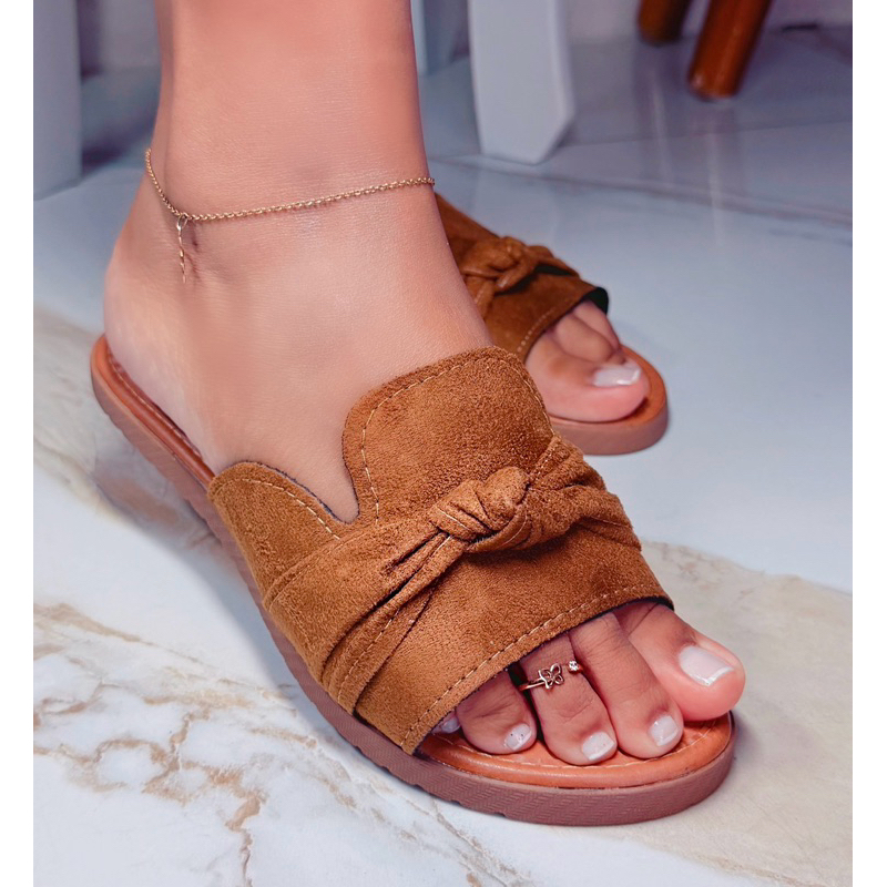 Sandália feminina rasteirinha plana de gáspea com nó FÁCIL CALÇAR leve e confortável em Oferta na Shopee