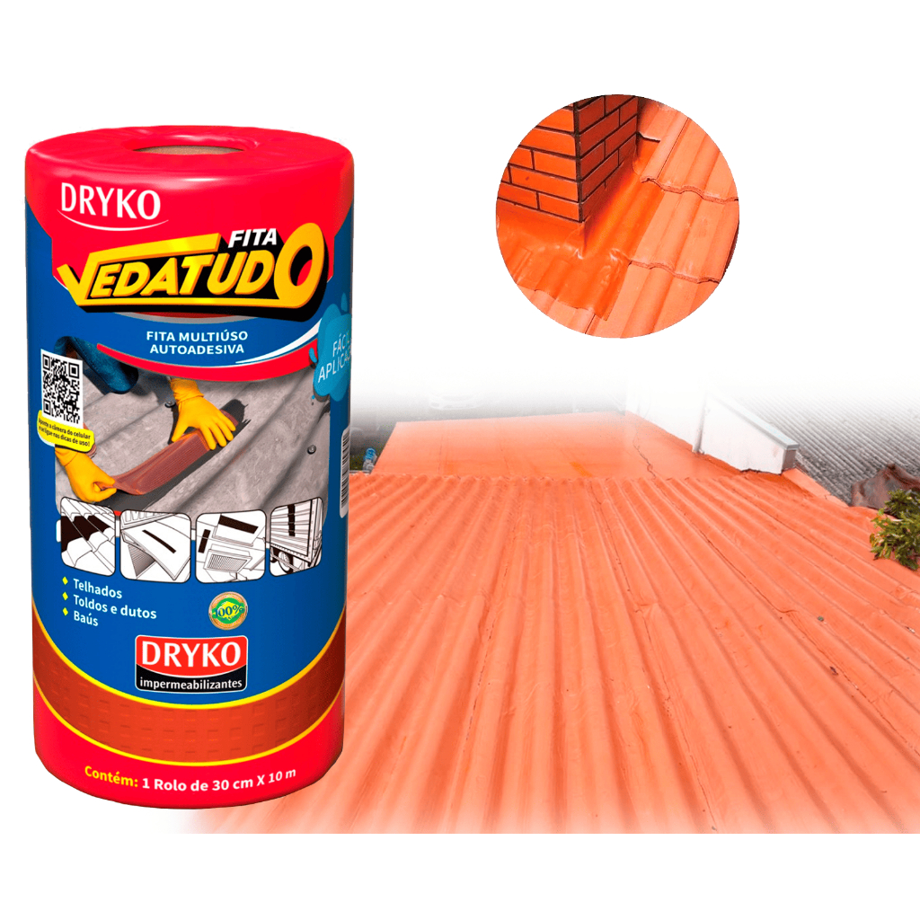 Manta Asfáltica Auto Adesiva Telhado Terracota