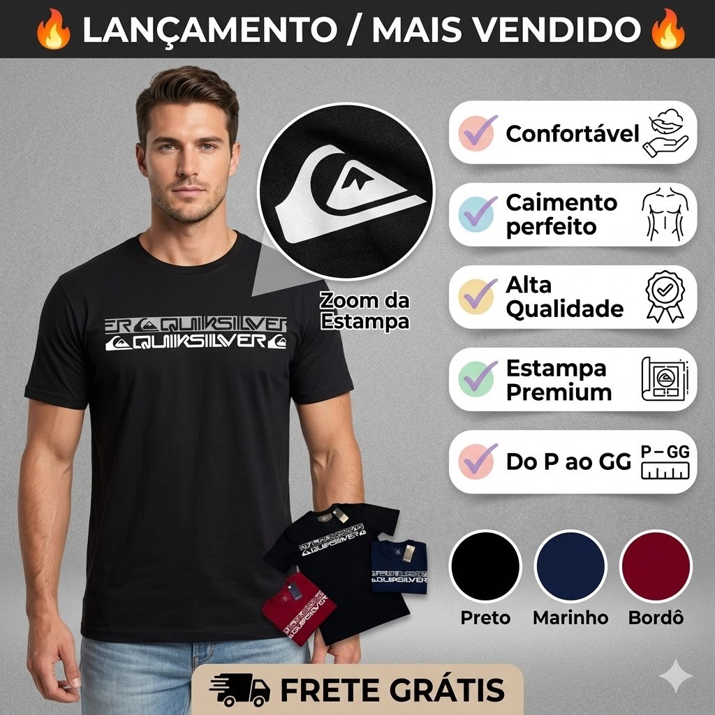 Camiseta Camisa 100% Algodão Unissex Varias Cores | ENVIO IMEDIATO | FIO 30.1 | QUIK PEITO