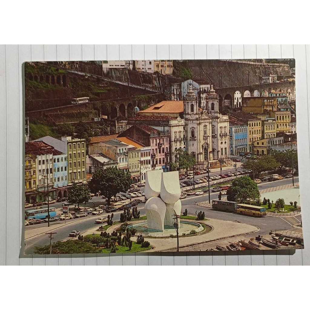 Cartão Postal Salvador BA Igreja N Sra Conceição da Praia Escultura Mário Cravo Jr Centro Histórico