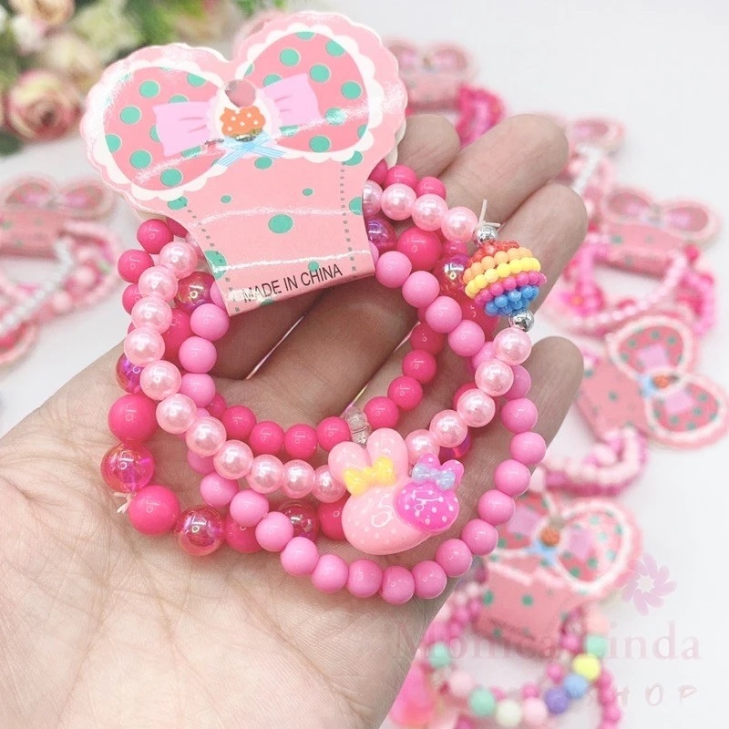 Kit 36 Pulseiras Conjunto Para Criança Infantil Frutas Doces Coloridos