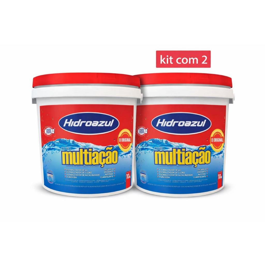 Kit 2 Cloros Multiação 10kg Hidroazul em Oferta na Shopee