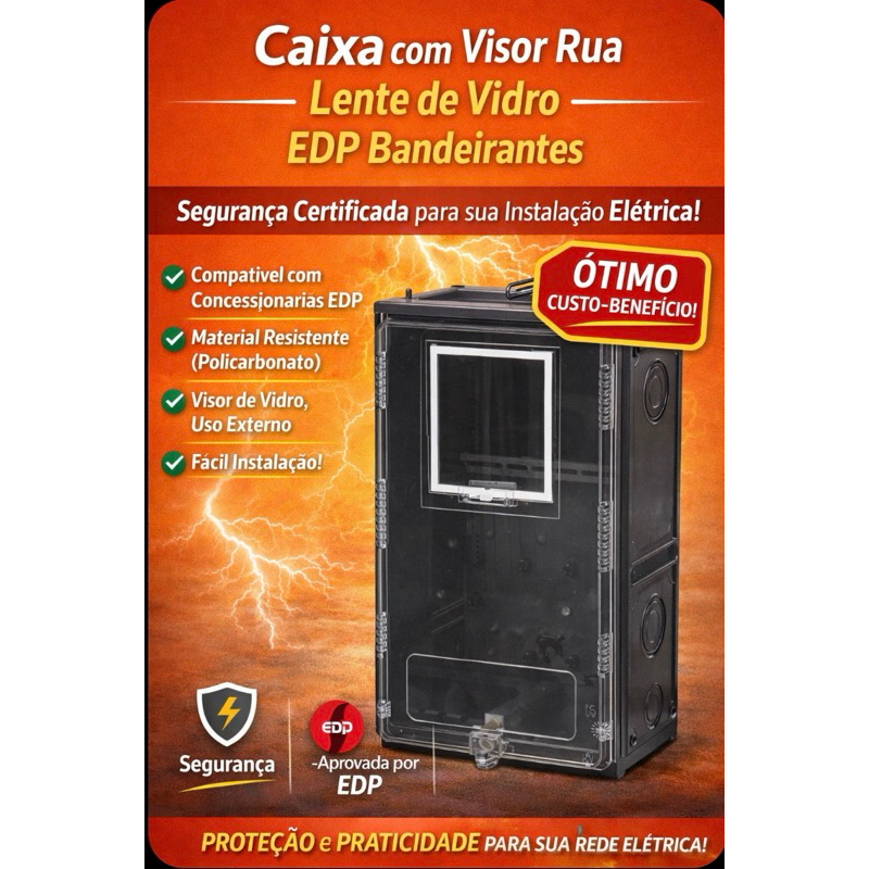 CAIXA MEDICAO MURO FRONTAL EDP/BANDEIRANTES LENTE DE VIDRO  TAF/STRAHL