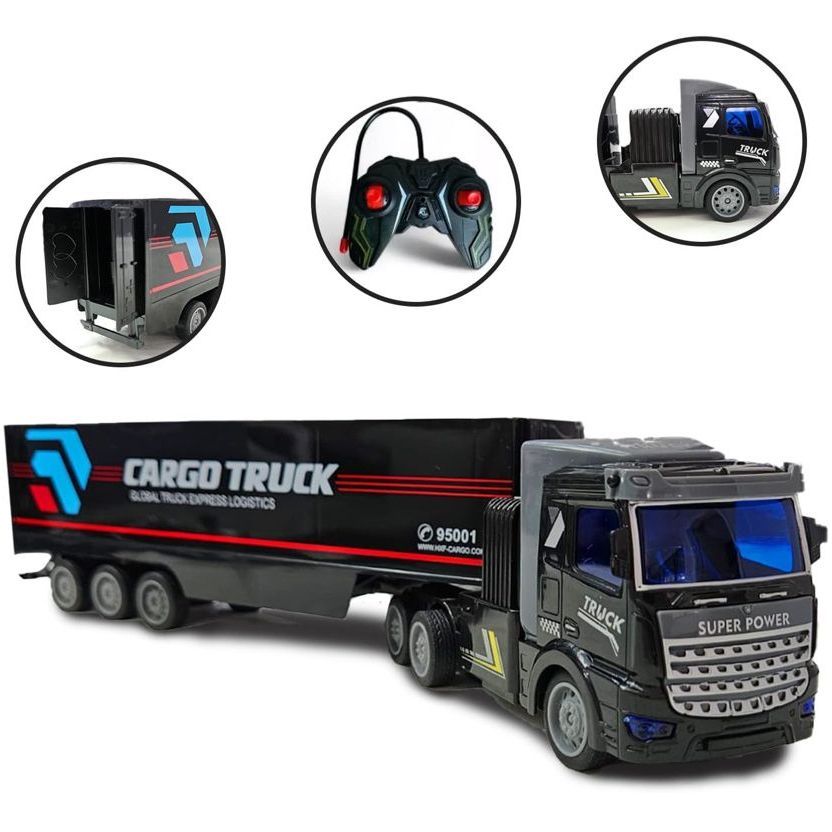 Caminhão Controle Remoto Recarregável Carreta Baú Brinquedo Meninos