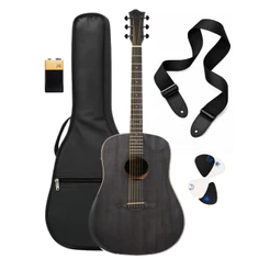 Kit Violão Folk Half Cutaway Okoume Tbw-300 Black Tagima