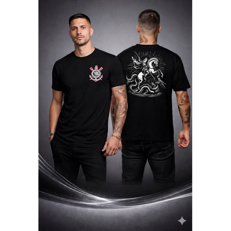 Camisa Camiseta Torcedor Corinthians São Jorge 100% Algodão