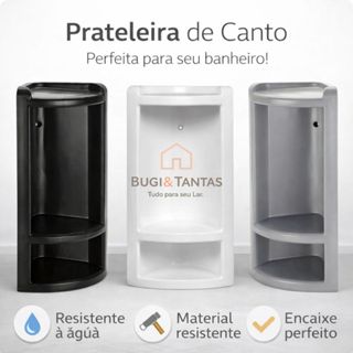 Cantoneira Grande para Banheiro - Branco, Preto e Cinza em Oferta na Shopee
