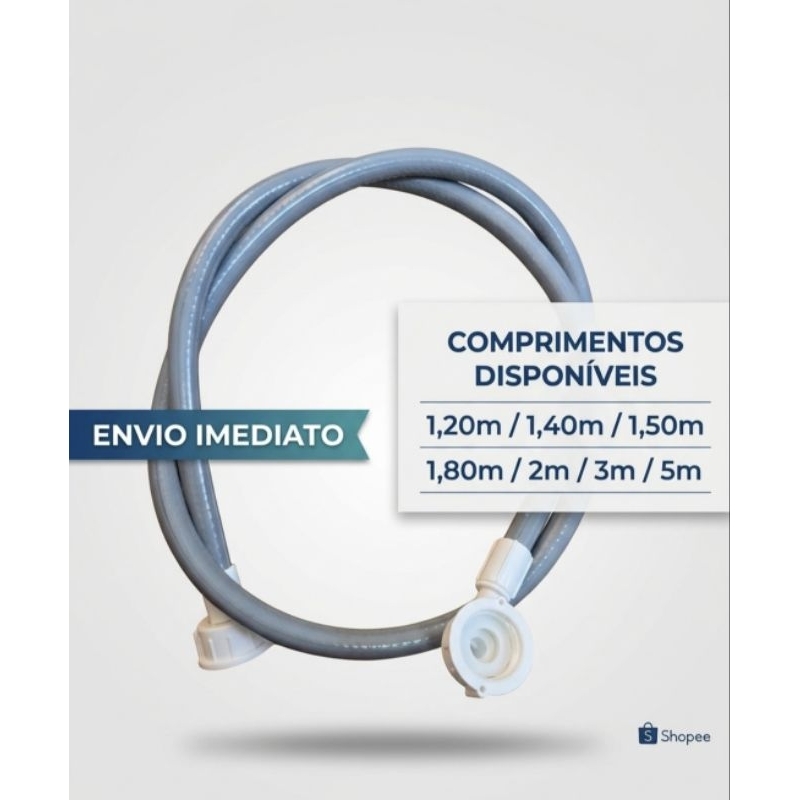 Mangueira de Entrada de Água Universal para Máquina de Lavar – 1,20m/ 1,40m/ 1,50m/ 1,80m/ 2m/ 3m/ 5m