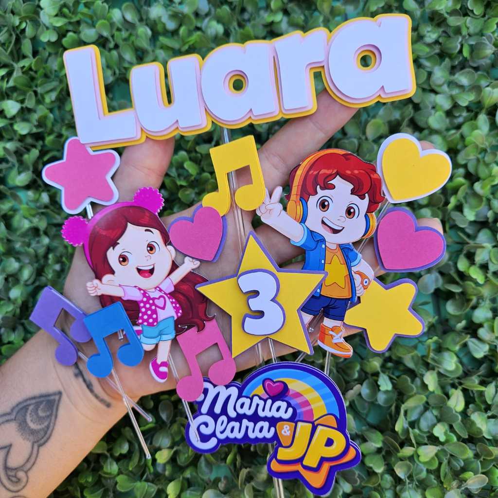 Envio Rápido - Maria Clara e JP / Topo de Bolo Personalizado - Topper de Bolo Personalizado